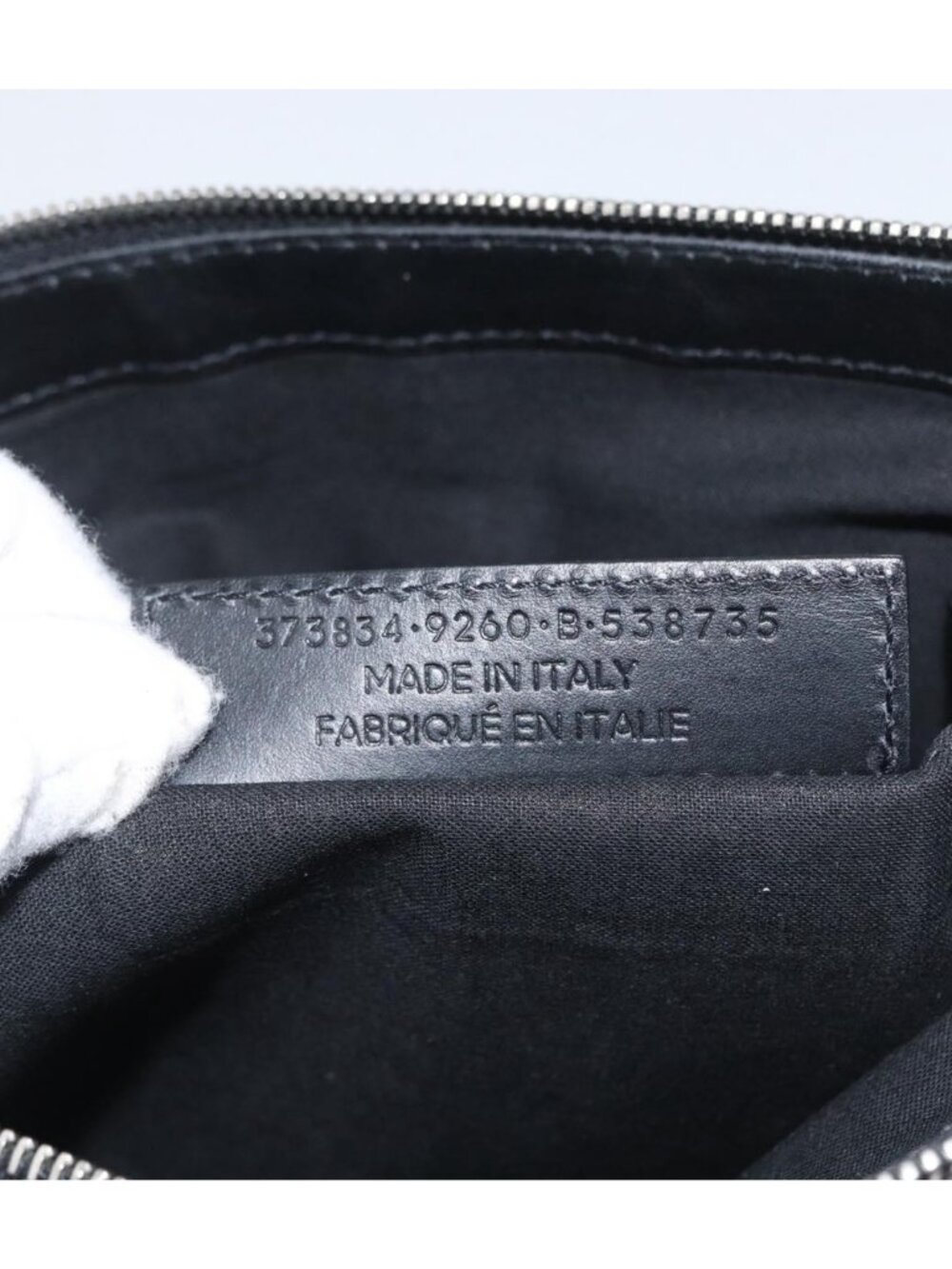 BALENCIAGA Navy clip M Clutch Bag Canvas Leather Beige Black 373834 - Picture 10 of 16